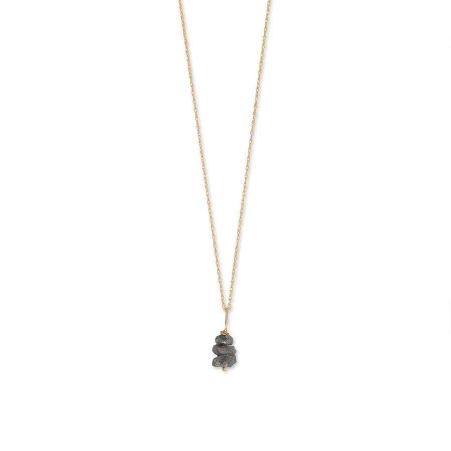 16" 14 Karat Gold Birthstone Necklace (-December)