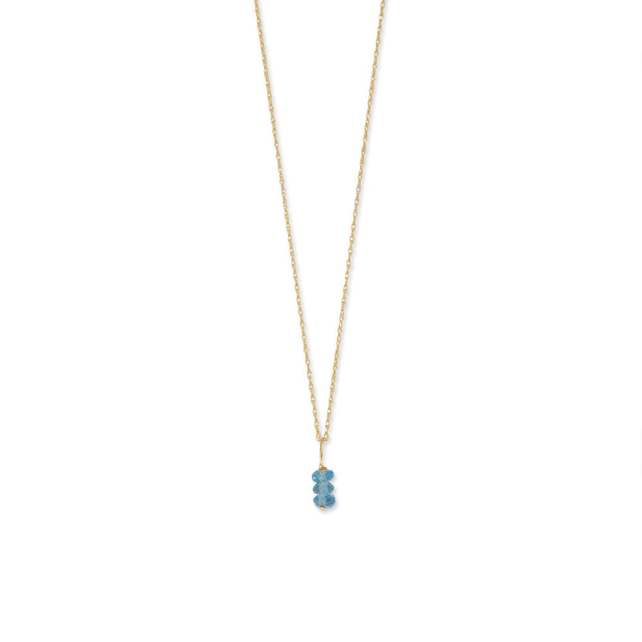 16" 14 Karat Gold Birthstone Necklace (-December)