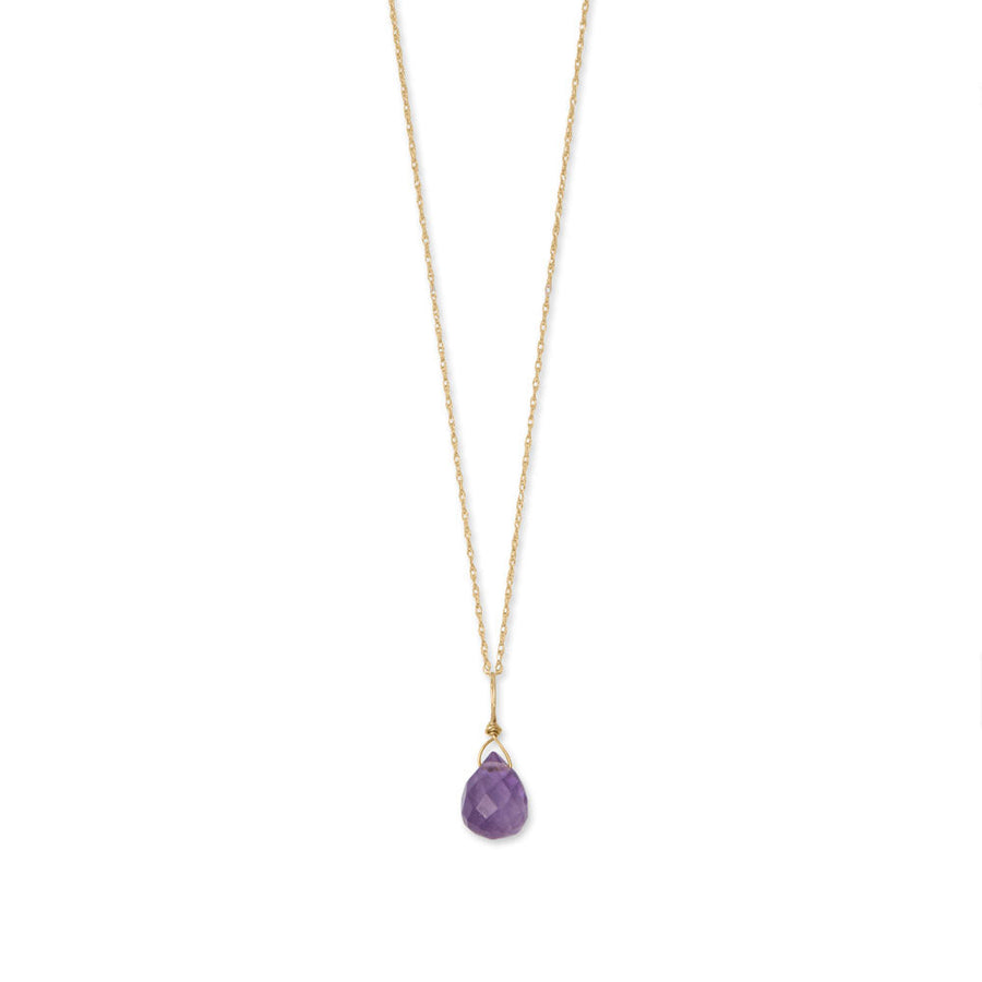 16" 14 Karat Gold Birthstone Necklace (-Mar