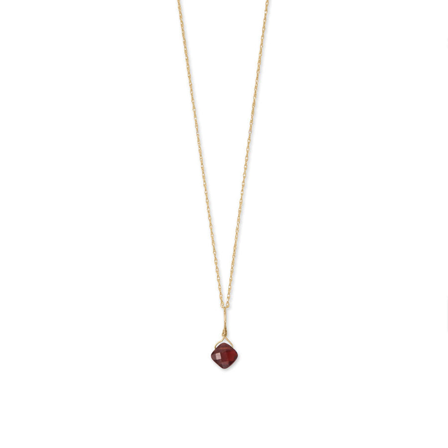 16" 14 Karat Gold Birthstone Necklace (-Mar