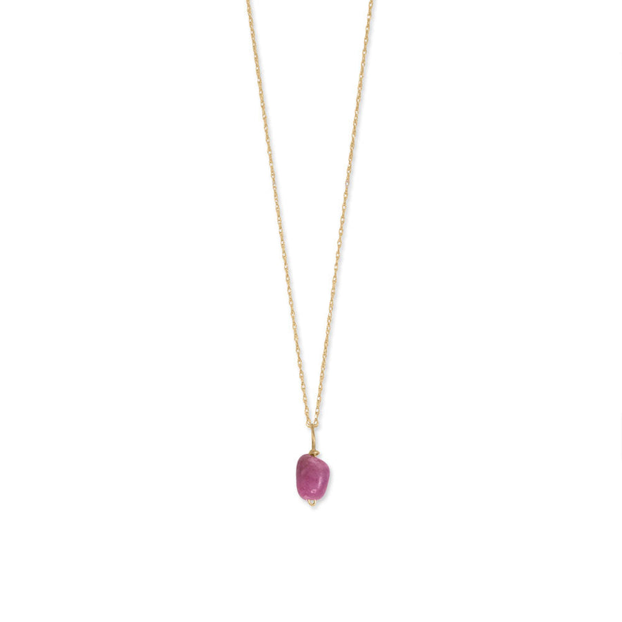 16" 14 Karat Gold Birthstone Necklace (-December)