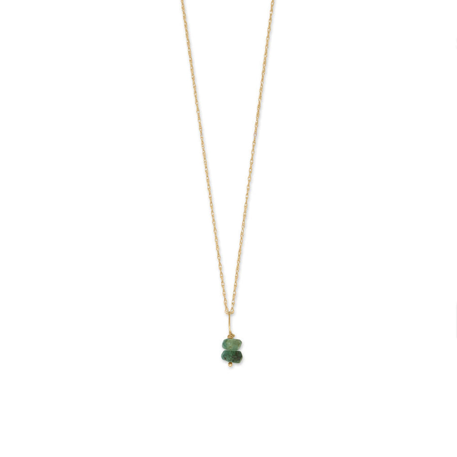 16" 14 Karat Gold Birthstone Necklace (-December)