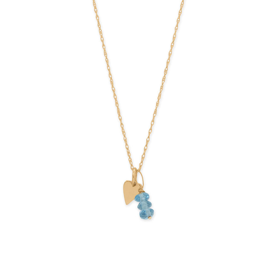 16" 14 Karat Gold Birthstone Necklace (-December)