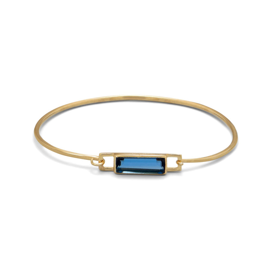 14 Karat Gold Plated Blue Hydro Glass Bangle