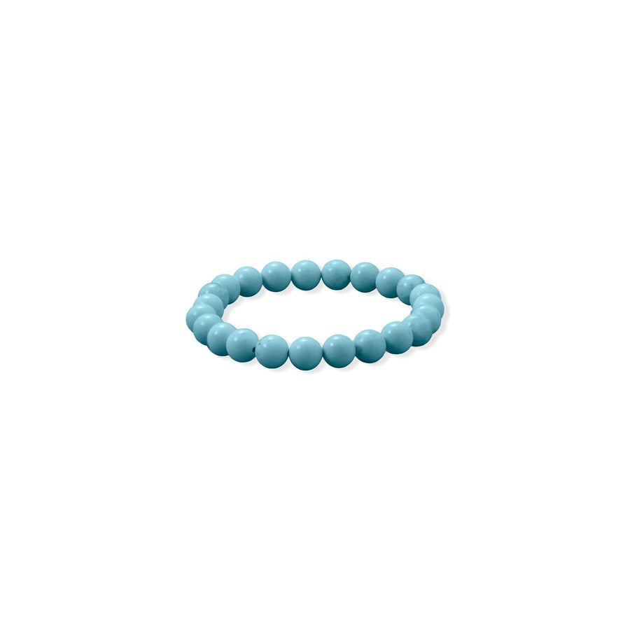 8mm Round Sky Blue Magnesite Stretch Bracelet