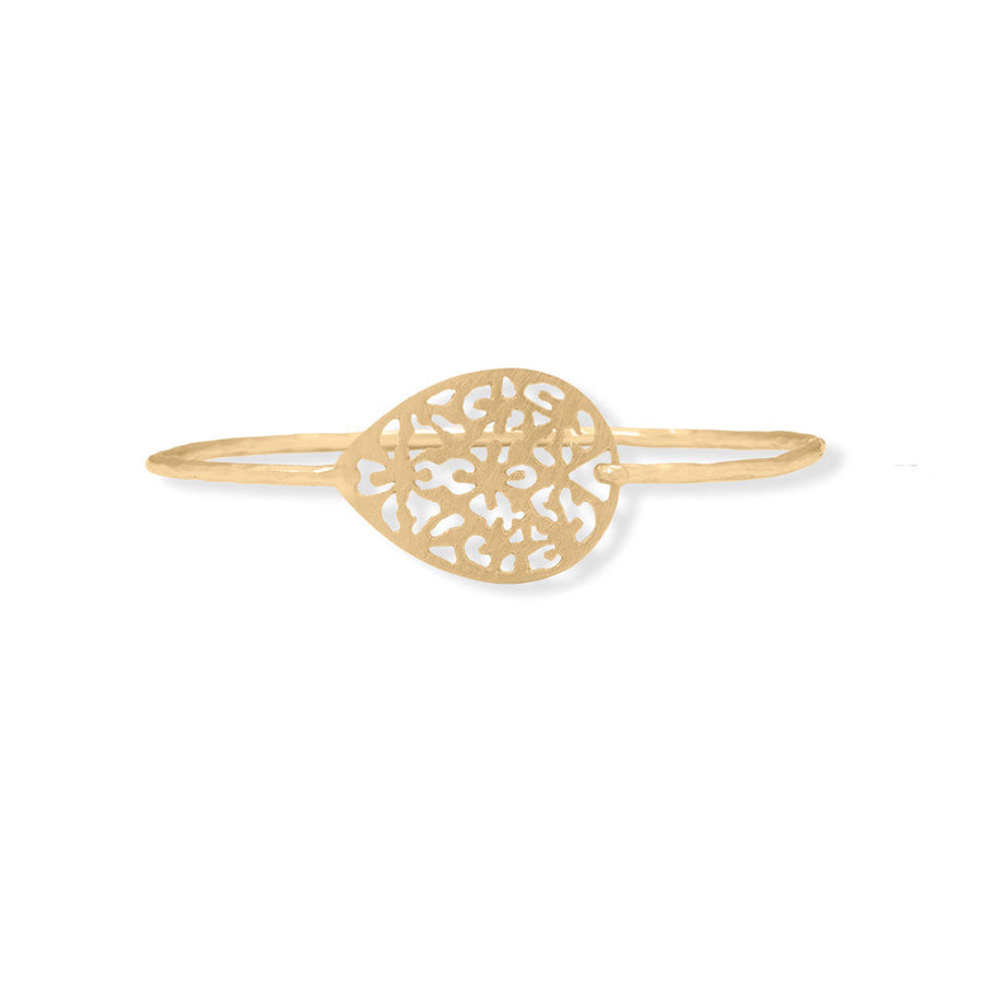 14 Karat Gold Plated Filigree Bangle