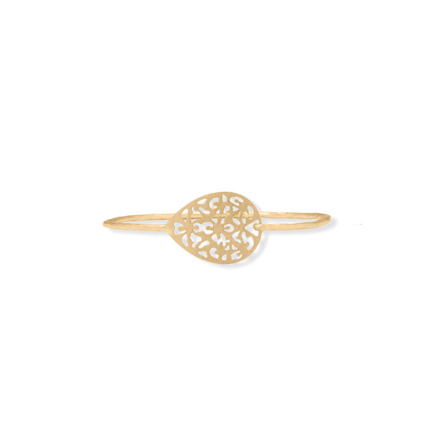 14 Karat Gold Plated Filigree Bangle