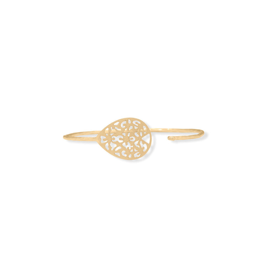 14 Karat Gold Plated Filigree Bangle