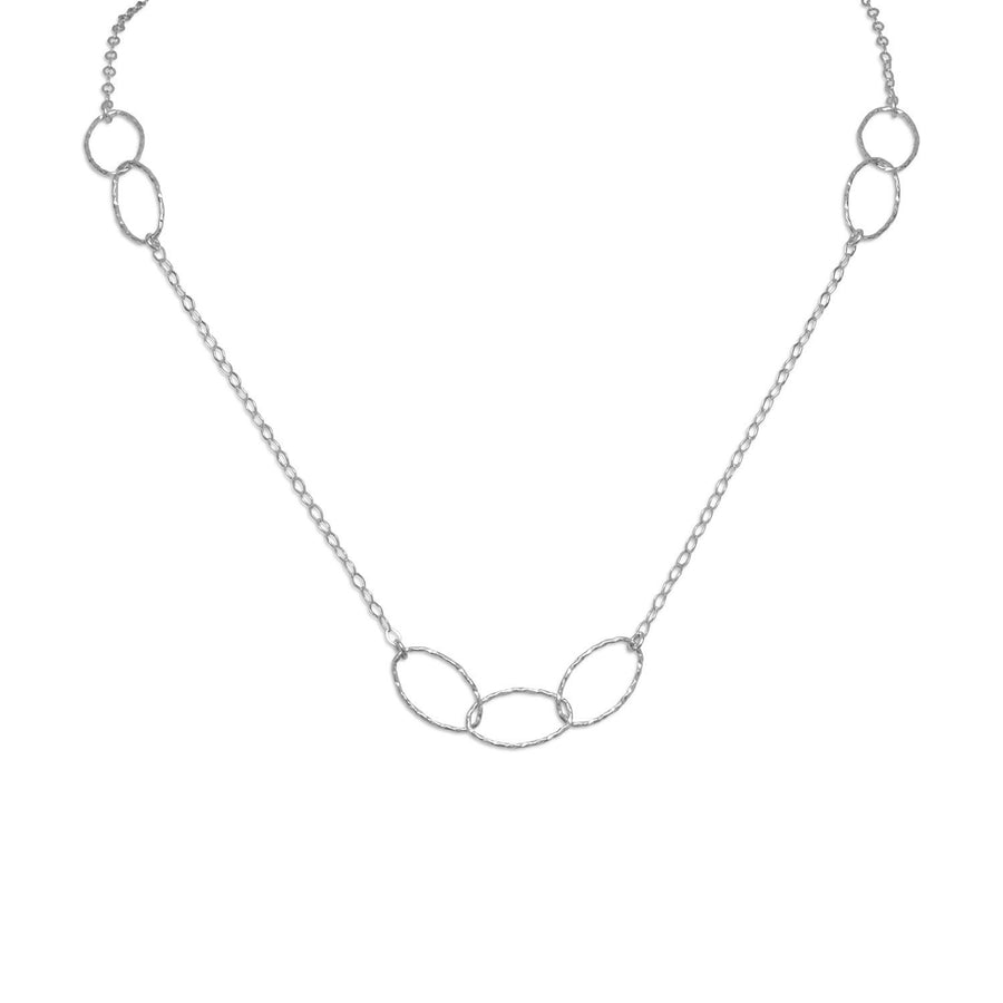 27.5" Rhodium Plated Multisize Oval Link Necklace