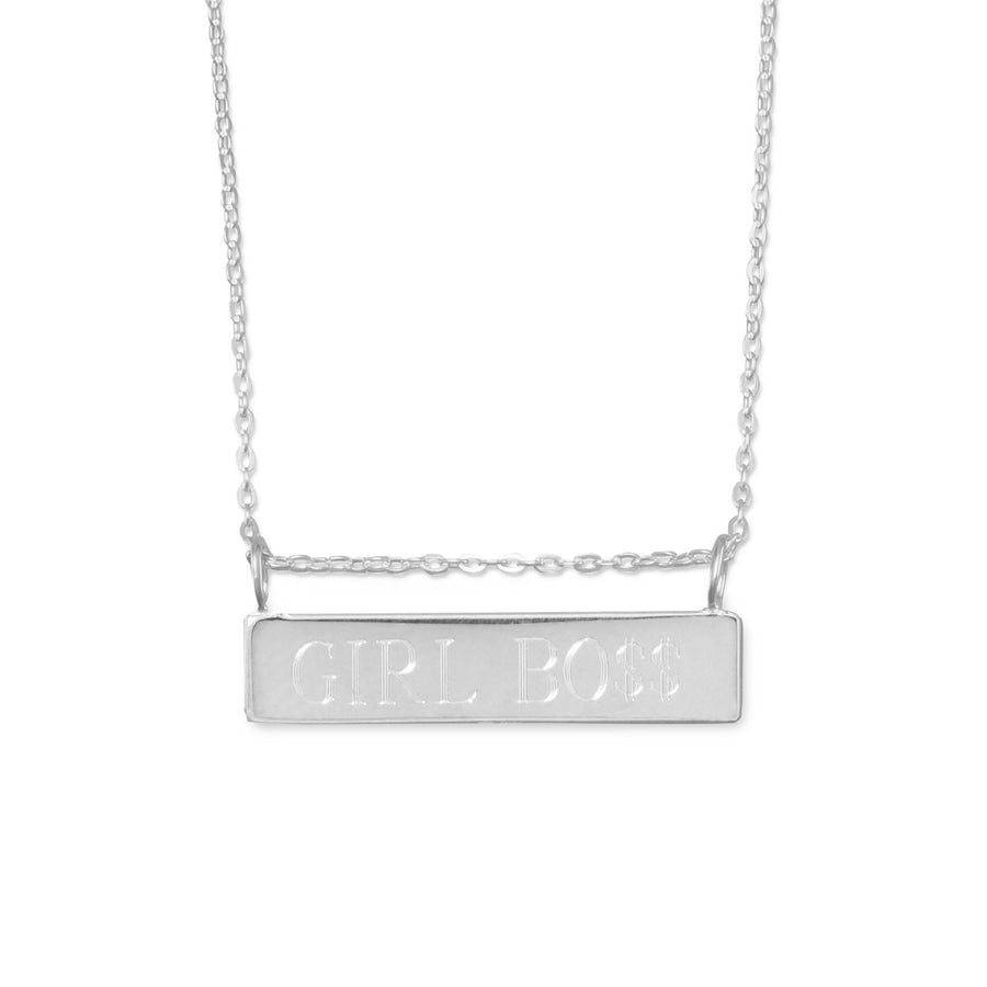 16" + 2" Engravable Bar Nameplate Necklace