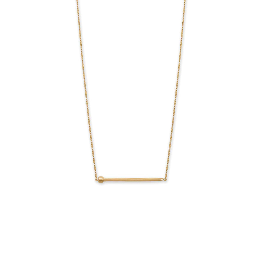 16" + 2" 14 Karat Gold Plated Nail Necklace