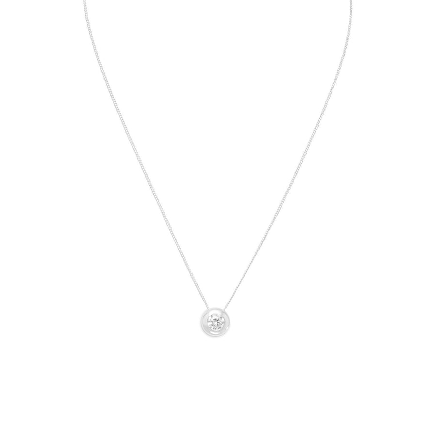 16" Necklace with 6mm Bezel Set CZ