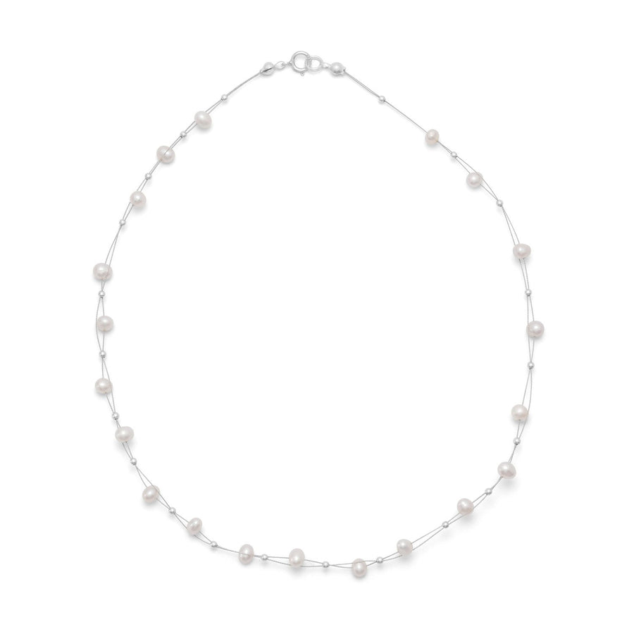 16" Double Strand Cultured Freshwater Pearl Necklace