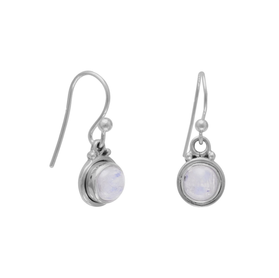 Round Moonstone French Wire Earrings