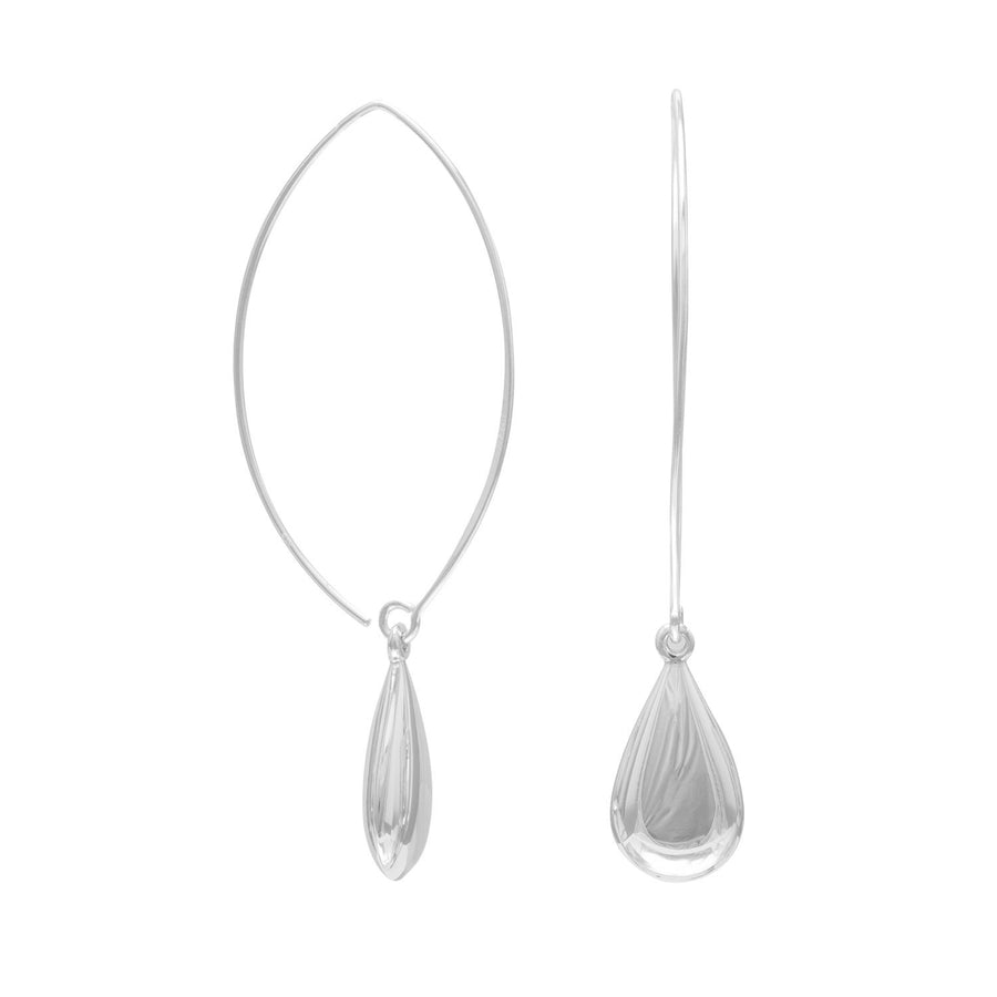 Marquise Wire Earrings with Pear Shape Drop