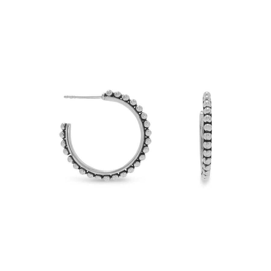 Oxidized Bead 3/4 Hoops