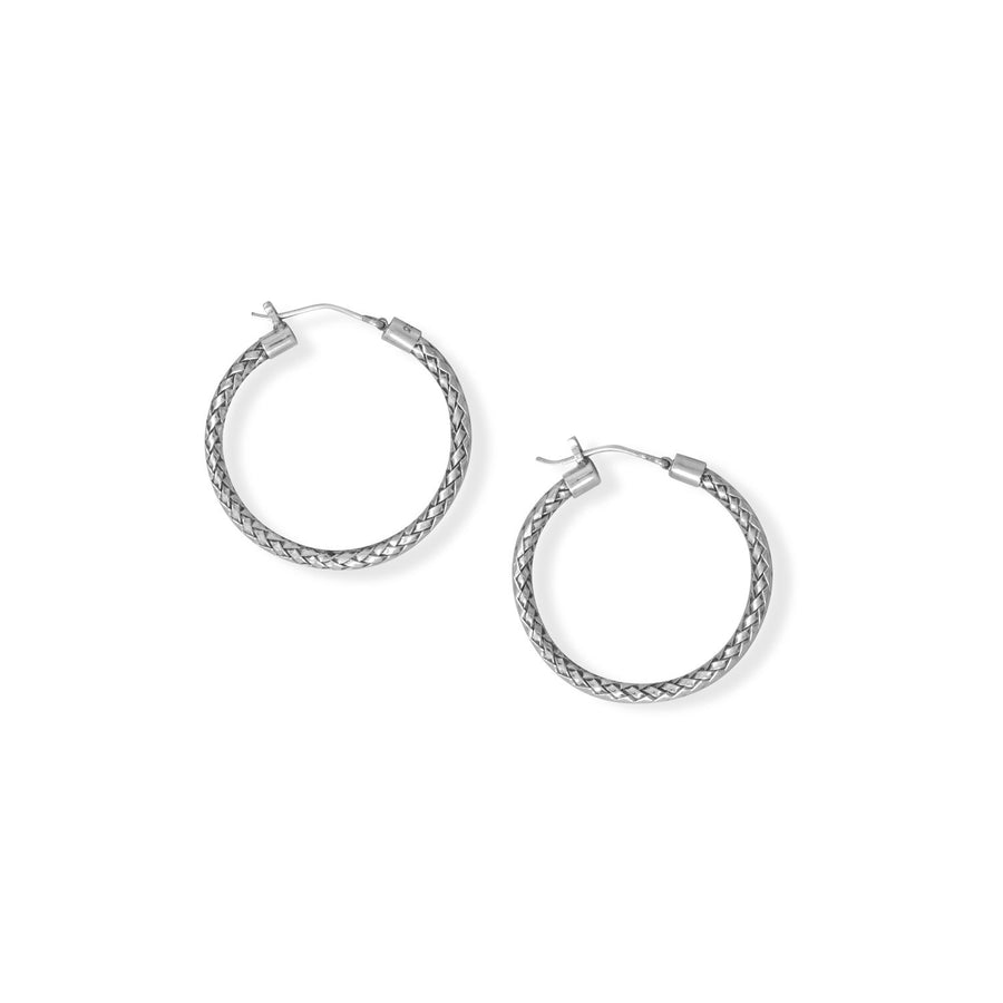 Oxidized Woven Hoop Earrings