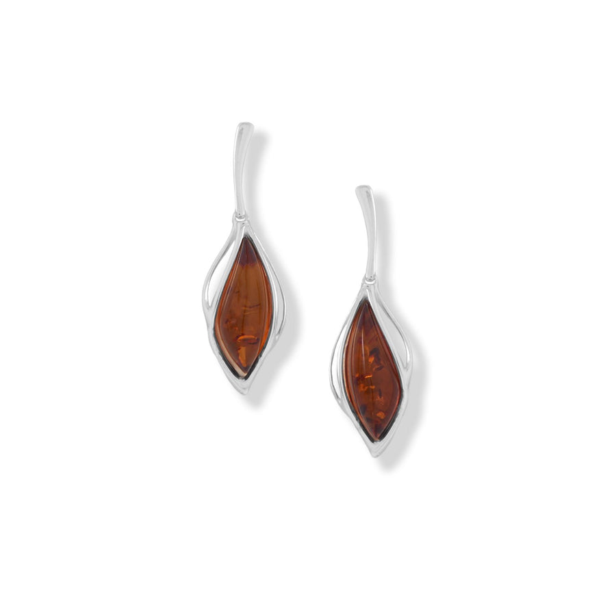 Polished Amber Cutout Post Earrings