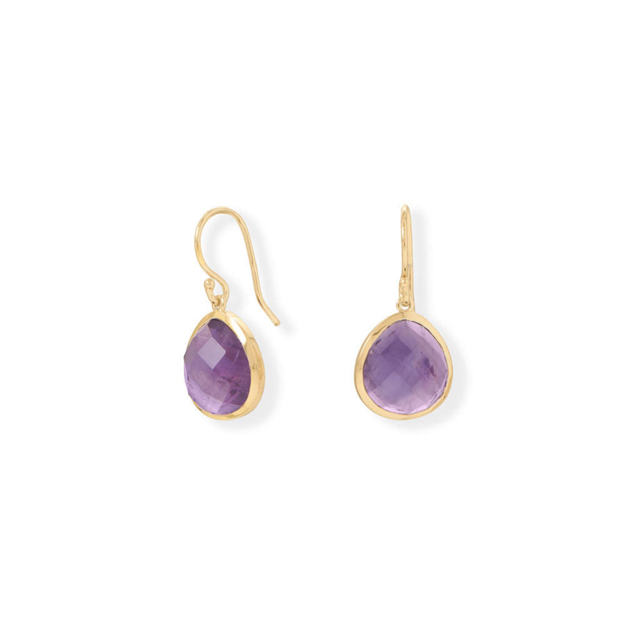 PEAR-fect and Purple! 14 Karat Gold Plated African Amethyst Lever Earrings