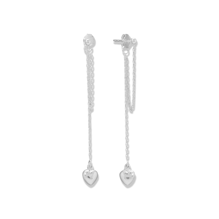 Heart Charm Chain Drop Earrings