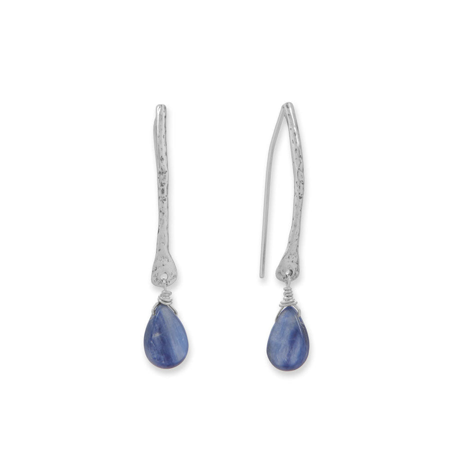 Oxidized Kyanite Pear Drop Earrings