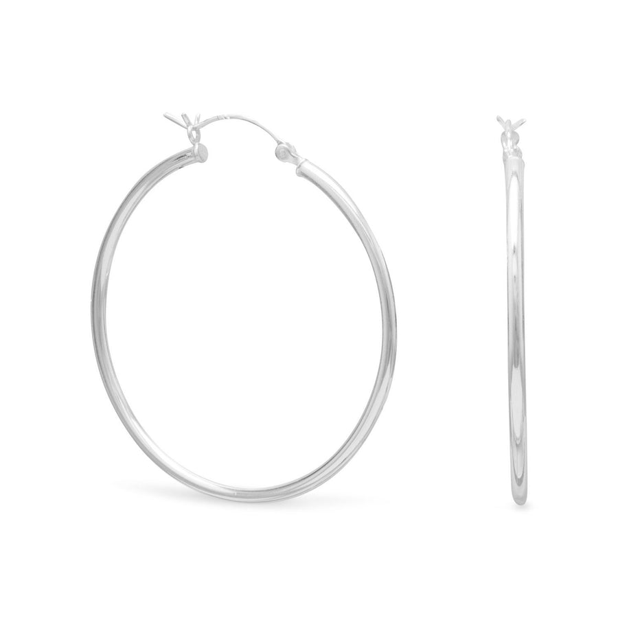 2mm x 40mm Hoop Earrings with Click