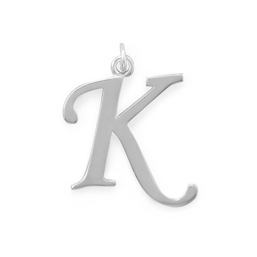 Polished Letter K Initial Pendant