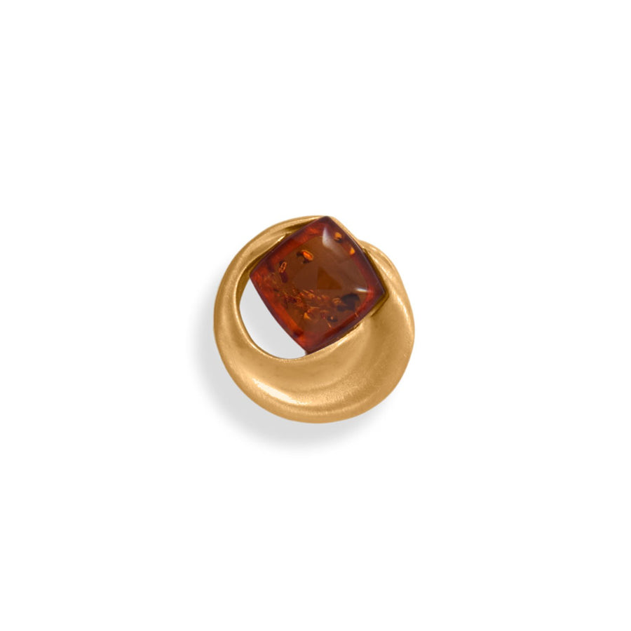 Matte 24 Karat Gold Plated Amber Slide