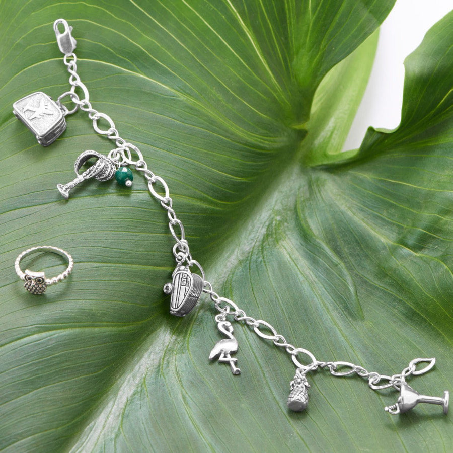9" Polished Figure 8 Charm Bracelet