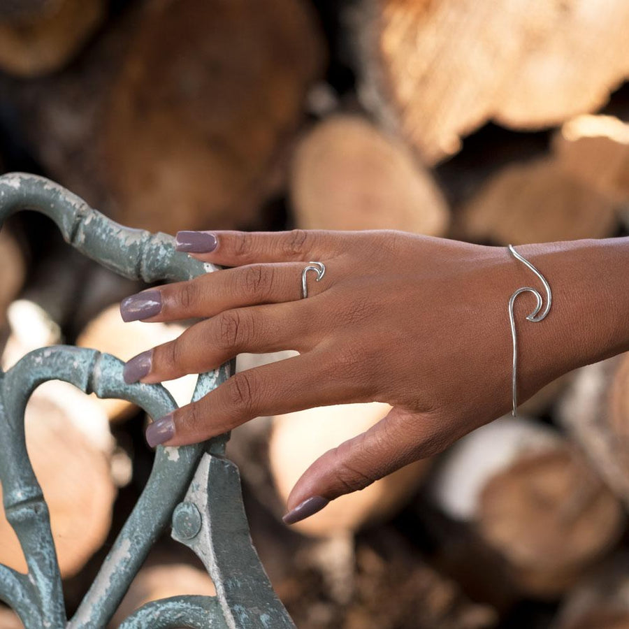 "Wave of Fresh Air" Rhodium Plated Wave Ring