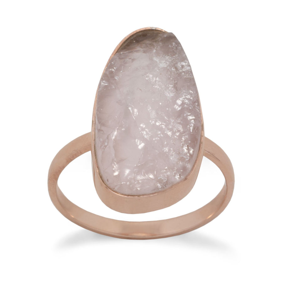 14 Karat Rose Gold Plated Rose Quartz Ring