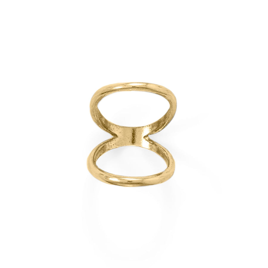 14 Karat Gold Plated Double Band Knuckle Ring