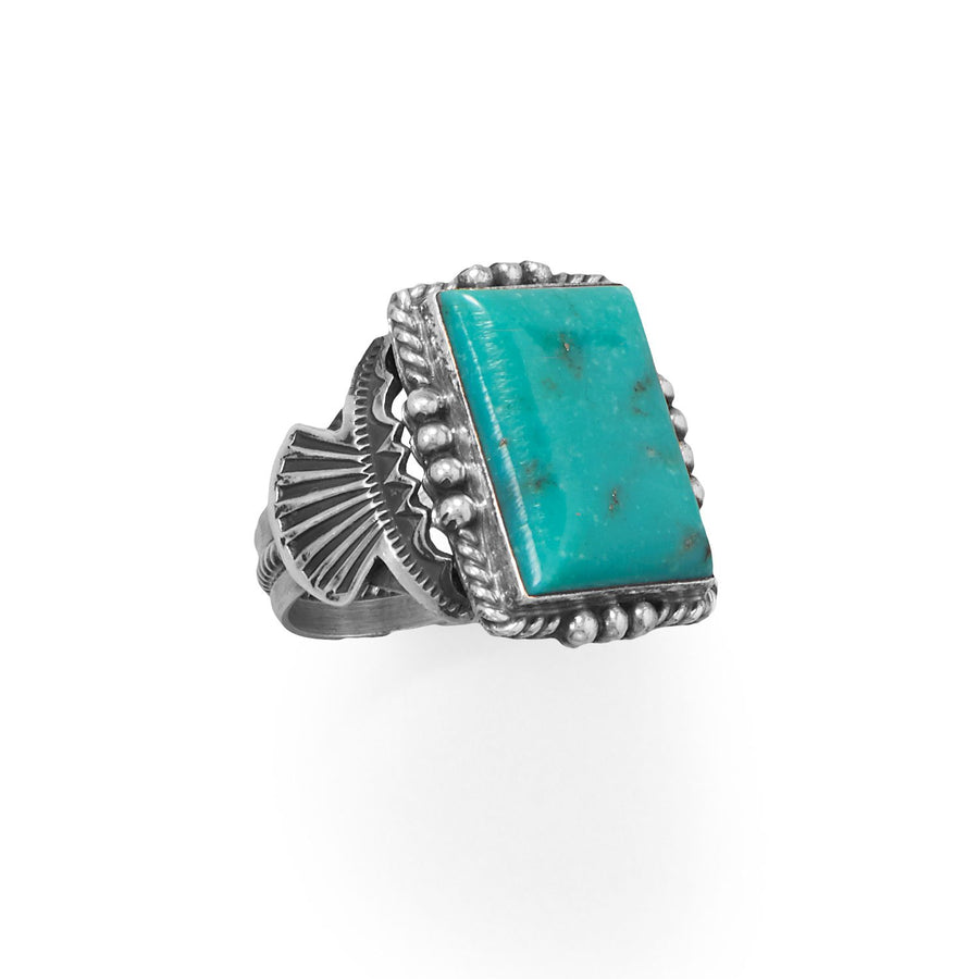 Bold Turquoise! Native American Navajo Men's Ring