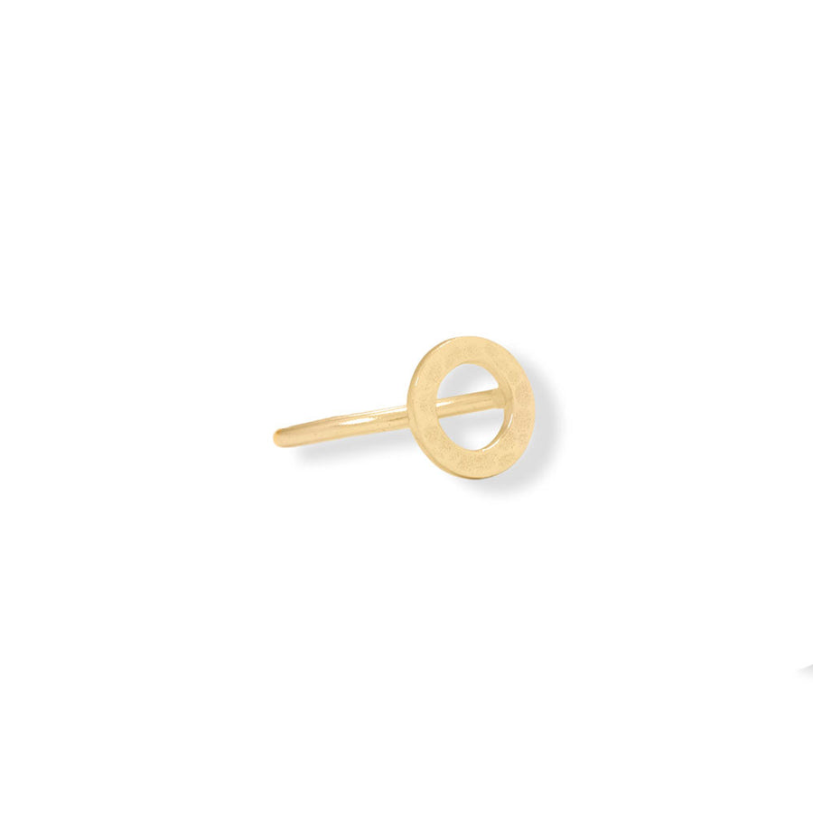 14 Karat Gold Plated Textured Open Circle Ring