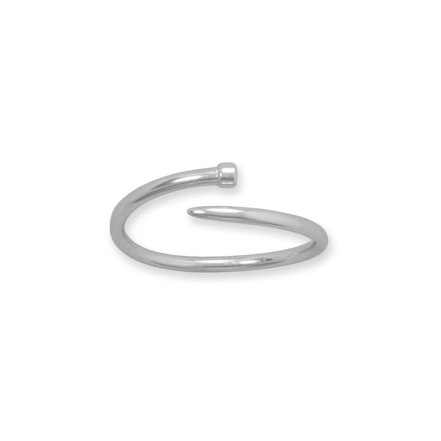 Rhodium Plated Wrap Nail Ring