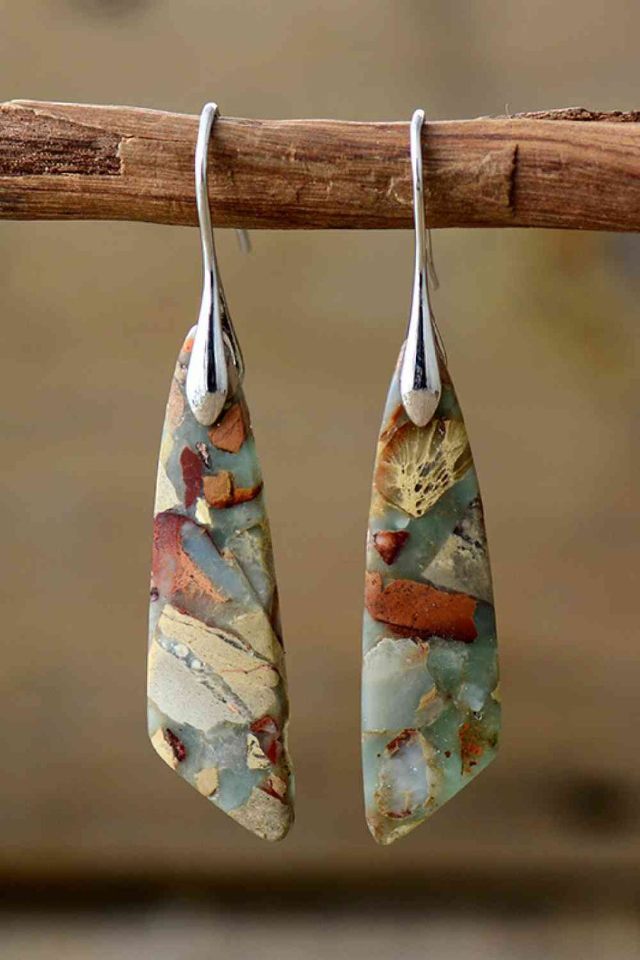 Handmade Natural Stone Dangle Earrings