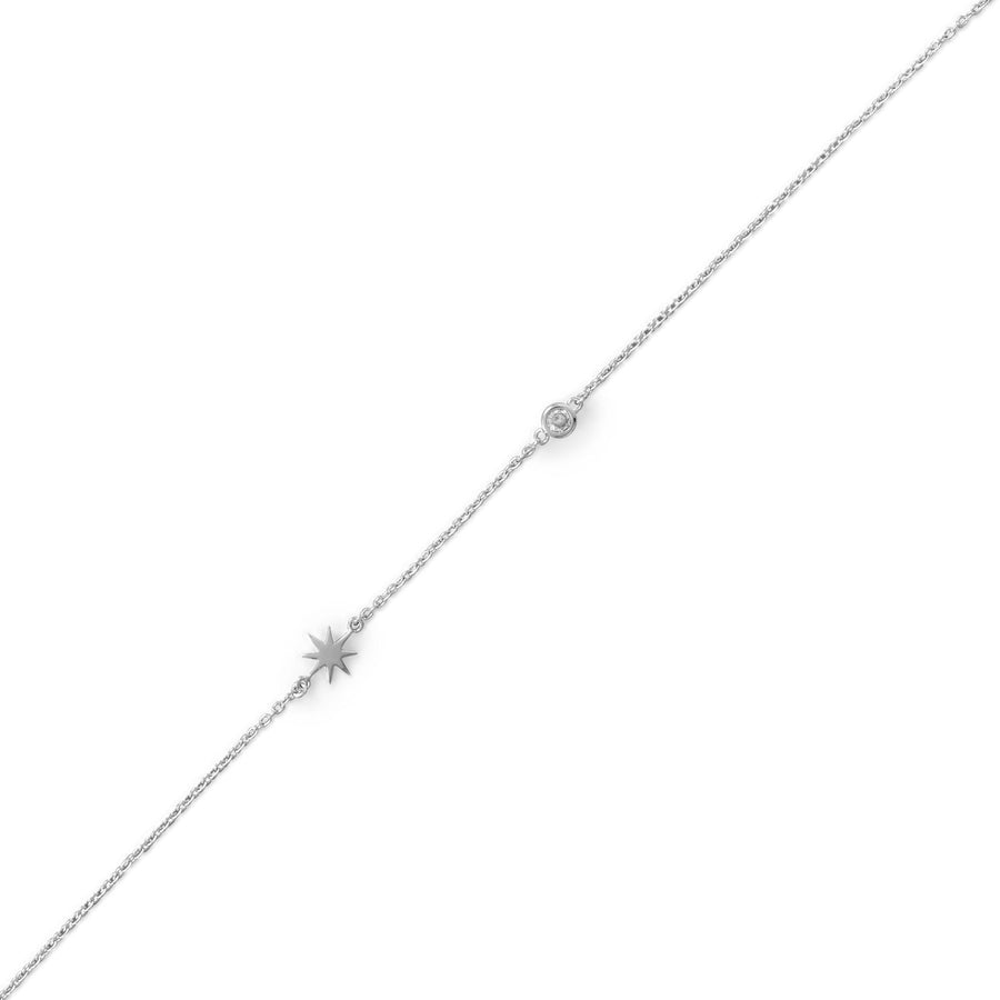 Pedi Perfect! Rhodium Plated Starburst Anklet