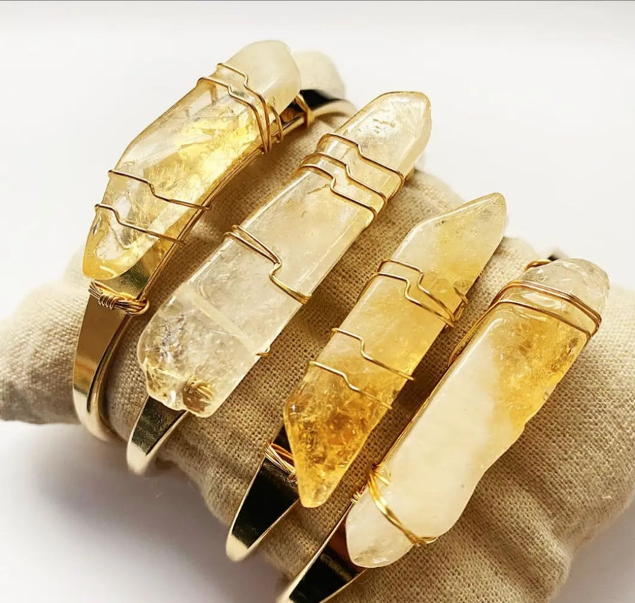 Citrine Crystal Cuff Bracelet