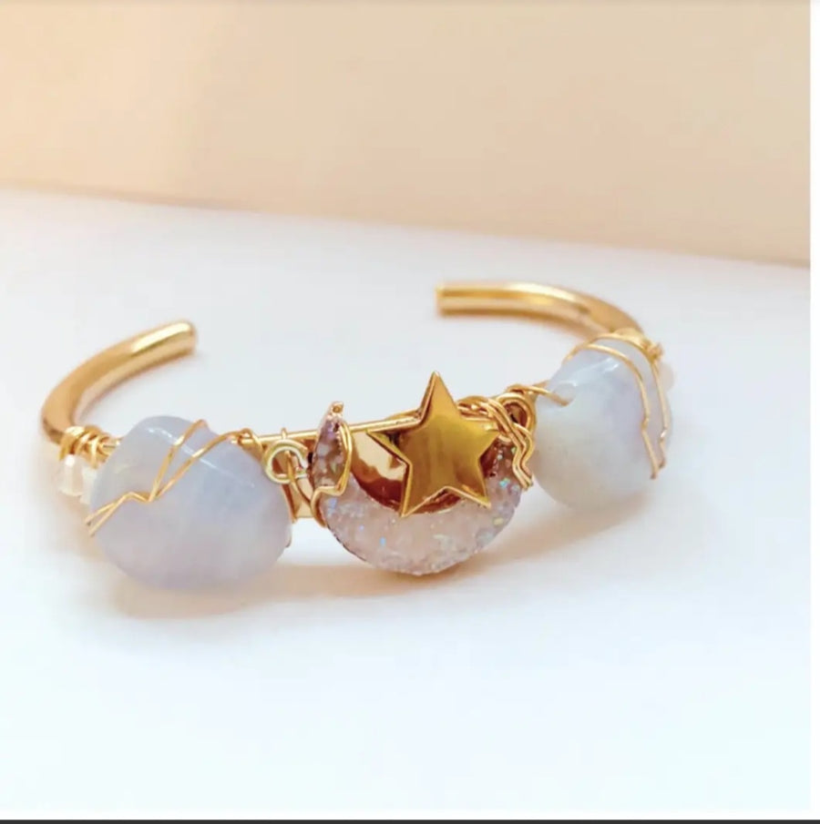 Moon & Star Crystal Cuff