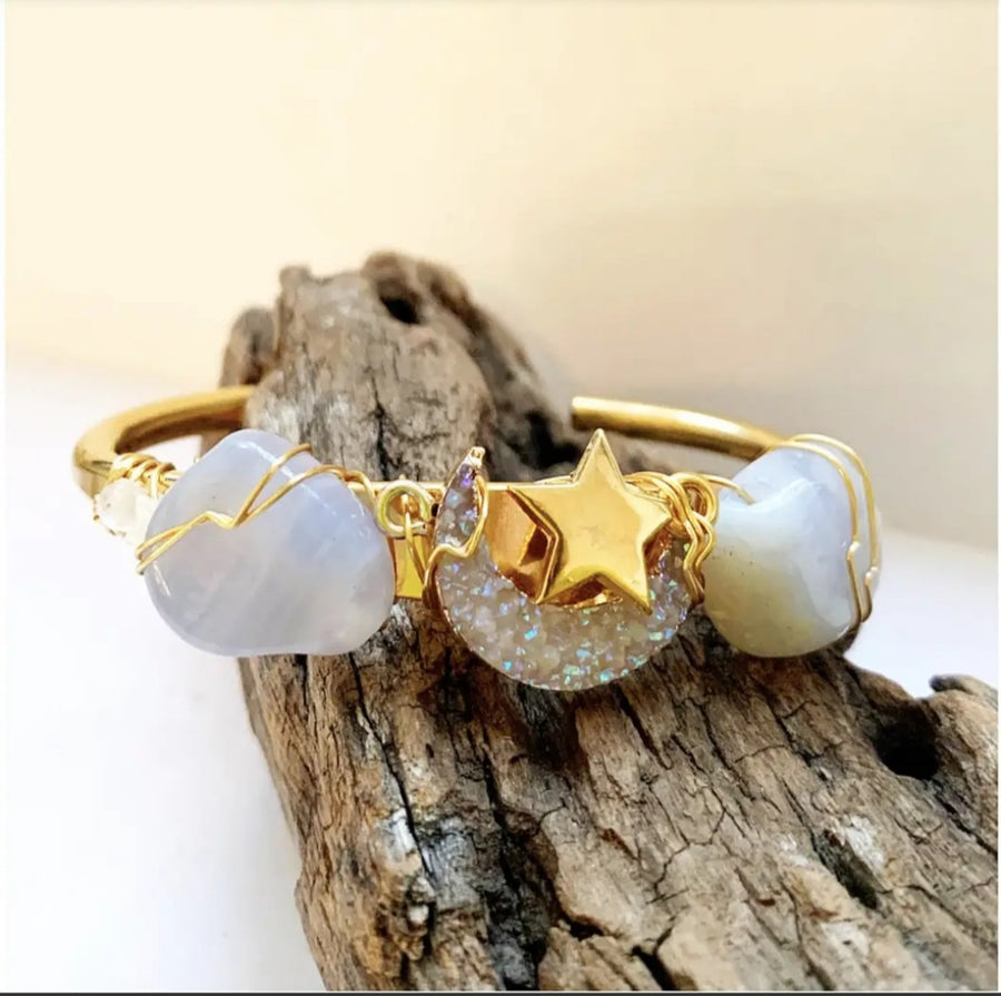 Moon & Star Crystal Cuff